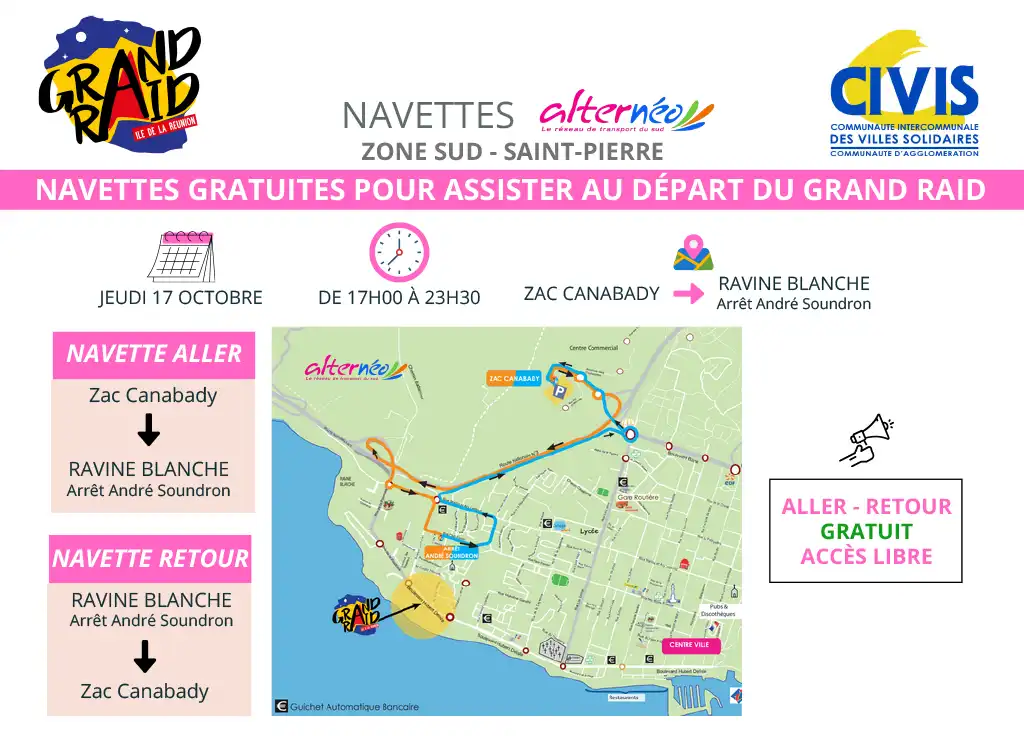 Grand Raid 2024 : Les navettes Alternéo de la CIVIS