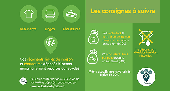 liste des consignes à suivre pour bien recycler les textiles